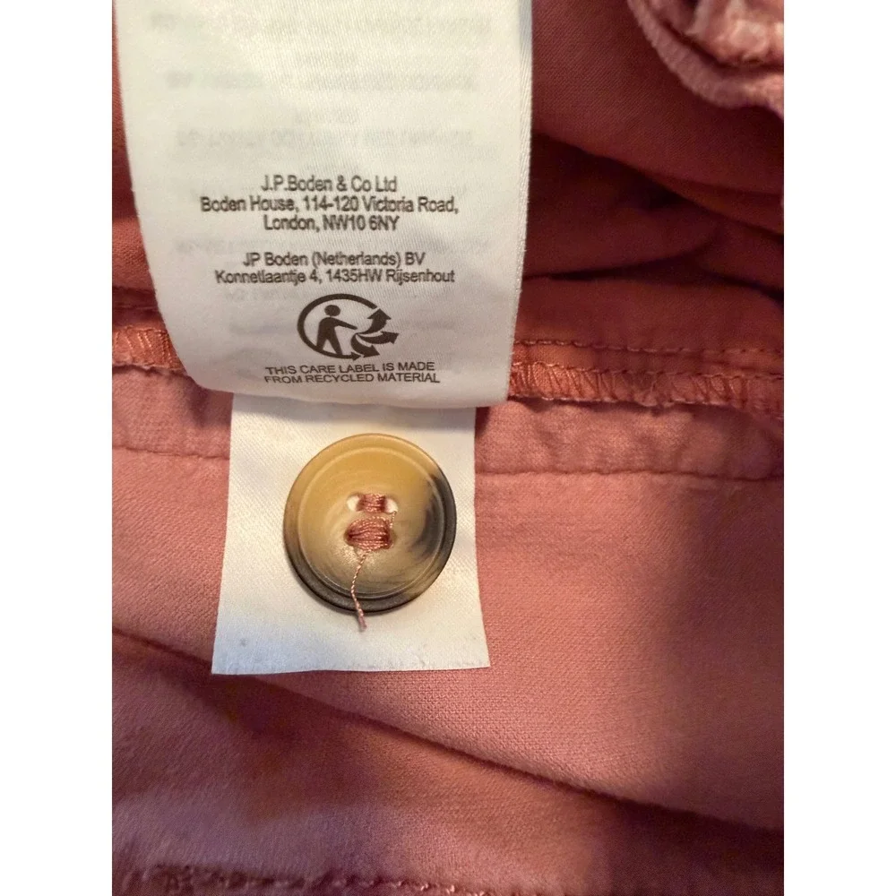 Boden Pink Corduroy Jogger Pants Elastic Waist Ankle Cuff‎ Women's Size 10L
